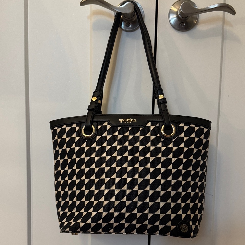 Spartina 449 Black & White Geometric Pattern Tote